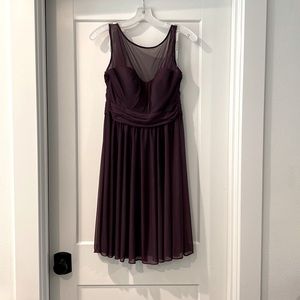 David’s Bridal Short Plum Bridesmaid Dress